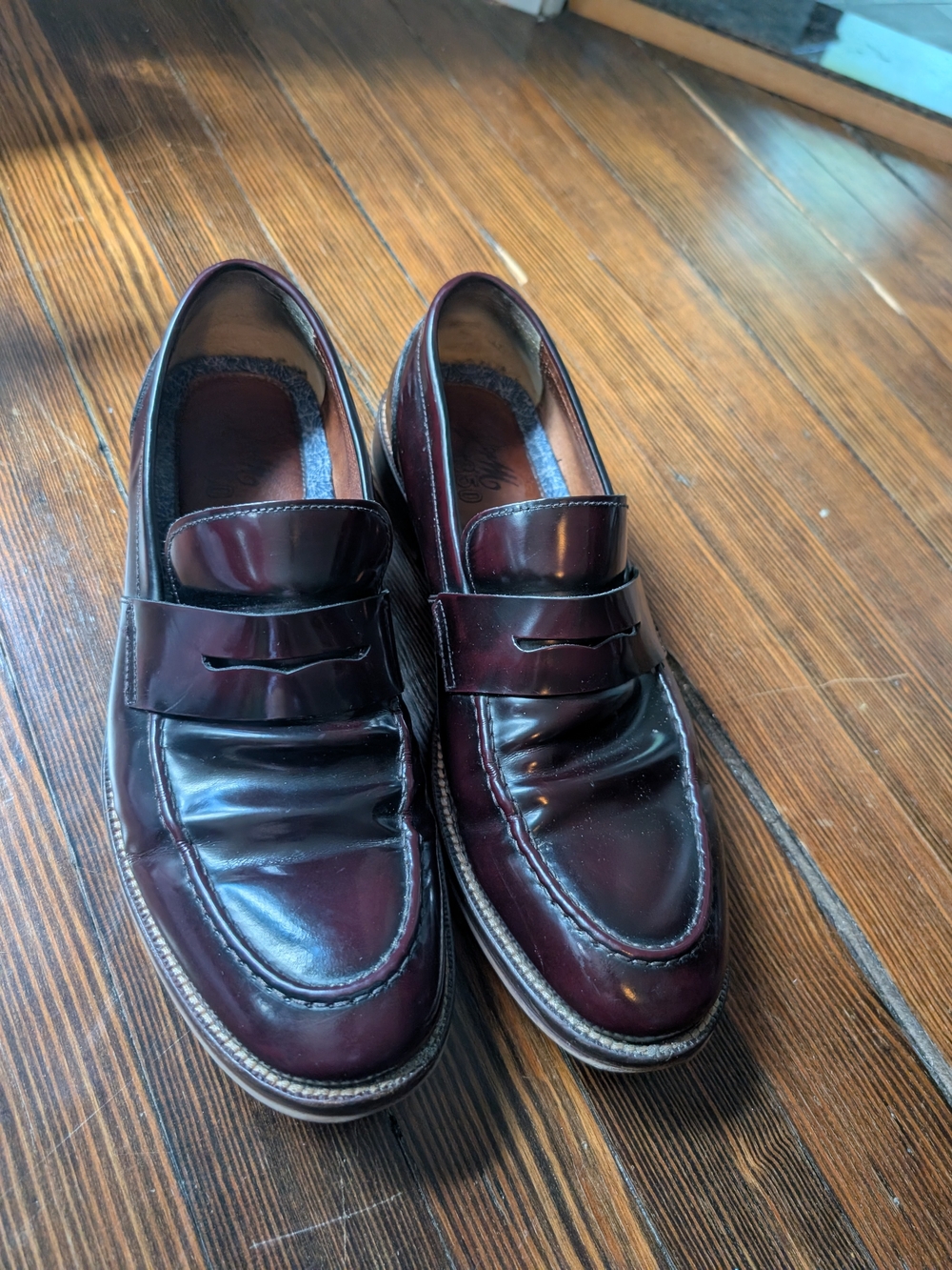Johnston &Murphy Men's Burgundy Leather Penny Loafers - Size 11.5